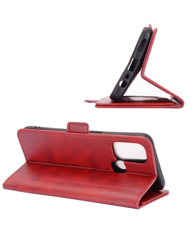 Étui portefeuille Oppo A53 revêtement simili cuir mat