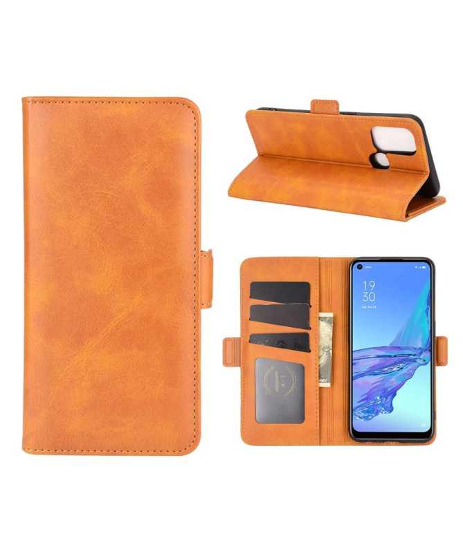 Étui portefeuille Oppo A53 revêtement simili cuir mat