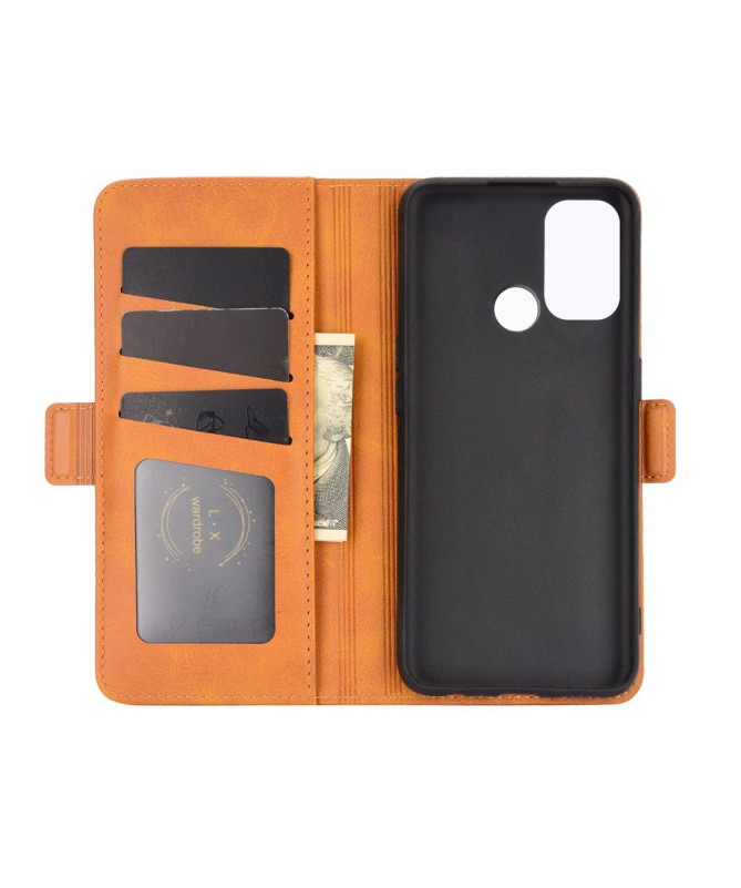 Étui portefeuille Oppo A53 revêtement simili cuir mat