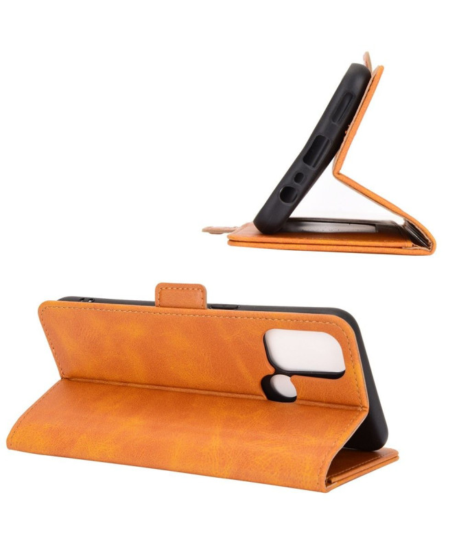 Étui portefeuille Oppo A53 revêtement simili cuir mat