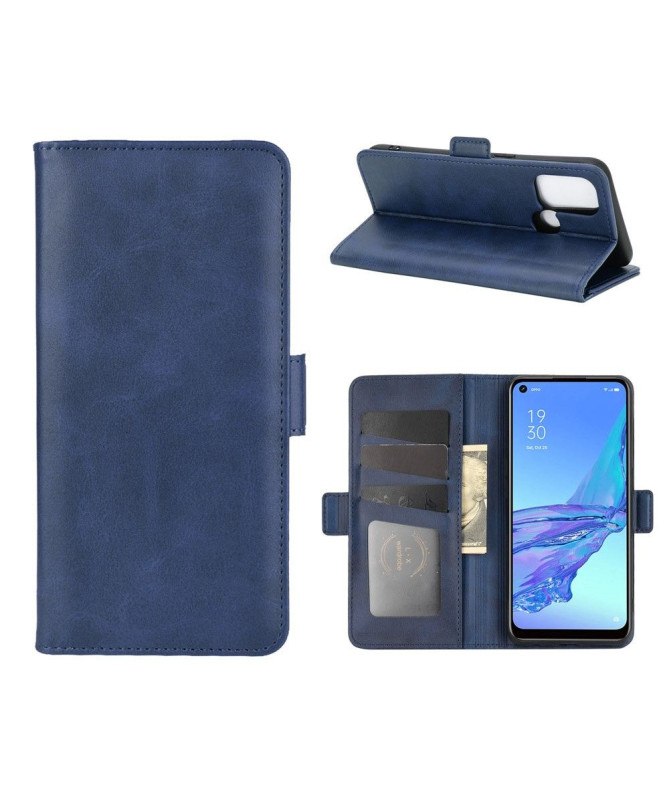 Étui portefeuille Oppo A53 revêtement simili cuir mat