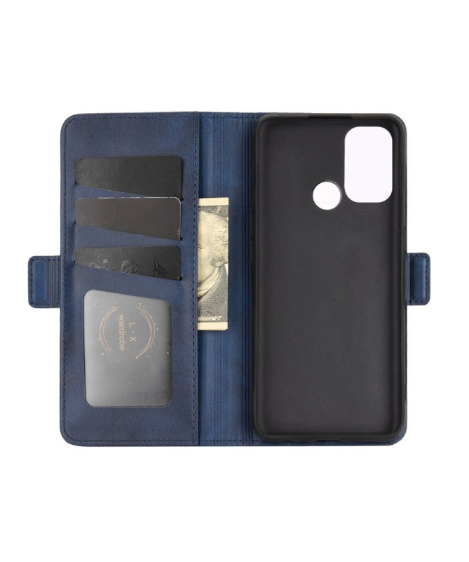 Étui portefeuille Oppo A53 revêtement simili cuir mat