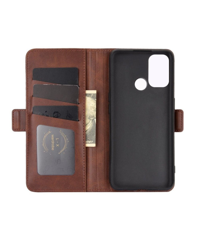 Étui portefeuille Oppo A53 revêtement simili cuir mat