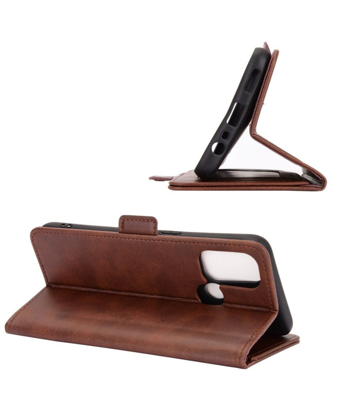 Étui portefeuille Oppo A53 revêtement simili cuir mat