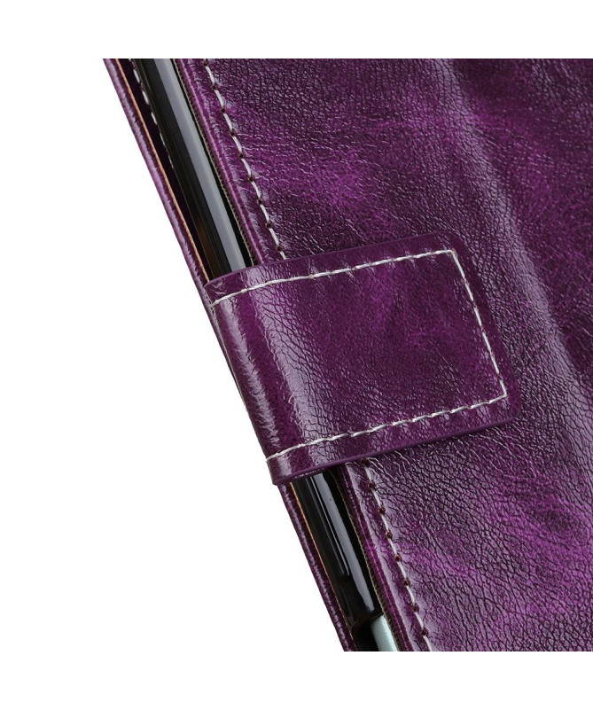 Housse Oppo A54 5G / A74 5G effet cuir luxueux coutures