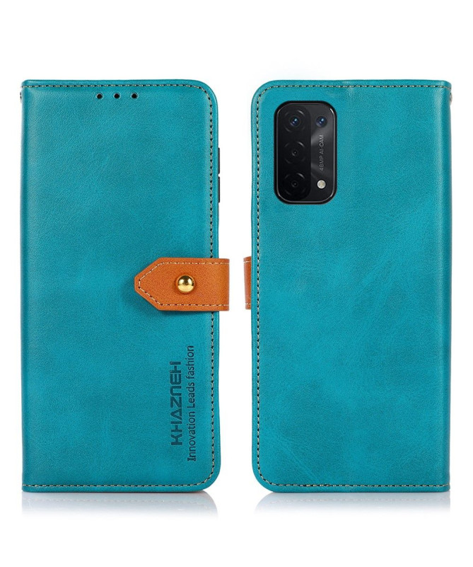 Housse Oppo A54 5G / A74 5G KHAZNEH simili cuir bicolore