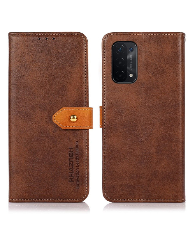 Housse Oppo A54 5G / A74 5G KHAZNEH simili cuir bicolore
