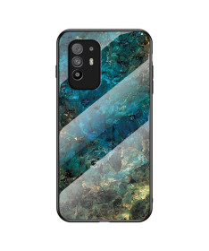 Coque Oppo A94 5G Marbre Océane dos en verre