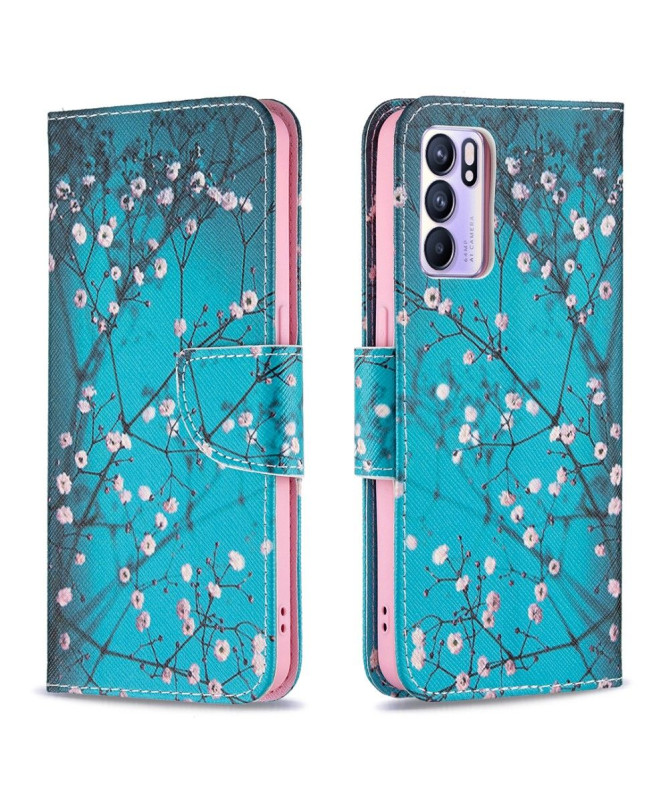 Housse Oppo Reno 6 5G branches fleuries