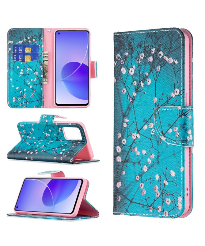 Housse Oppo Reno 6 5G branches fleuries