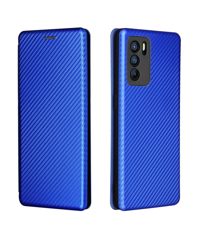 Housse Oppo Reno 6 5G simili cuir fibre de carbone