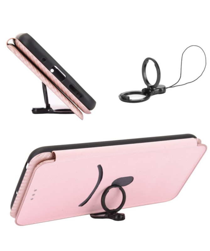 Housse Oppo Reno 6 5G simili cuir fibre de carbone