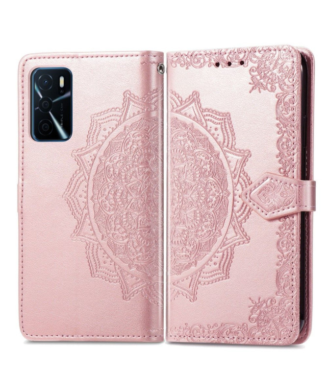 Housse Oppo A16 / A16s Mandala relief en simili cuir