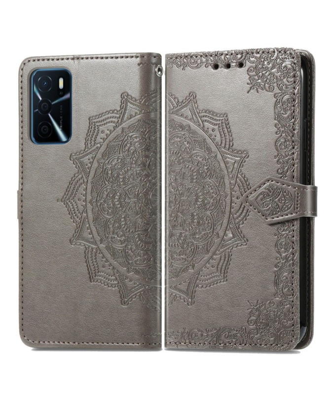 Housse Oppo A16 / A16s Mandala relief en simili cuir