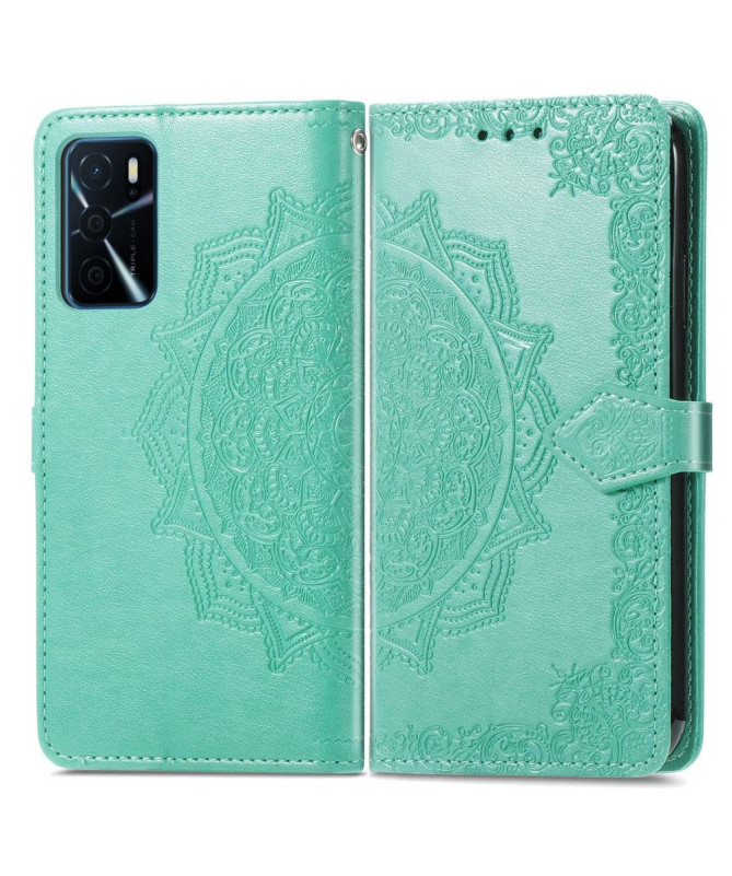 Housse Oppo A16 / A16s Mandala relief en simili cuir