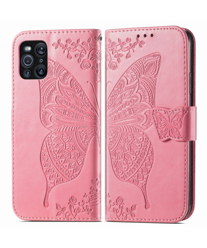 Housse Oppo Find X3 Pro Papillon Relief