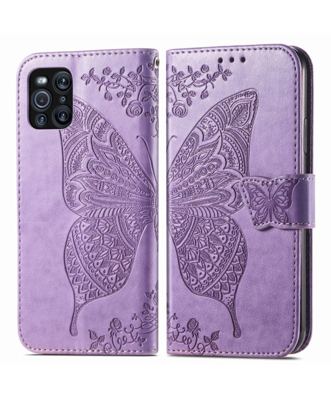 Housse Oppo Find X3 Pro Papillon Relief