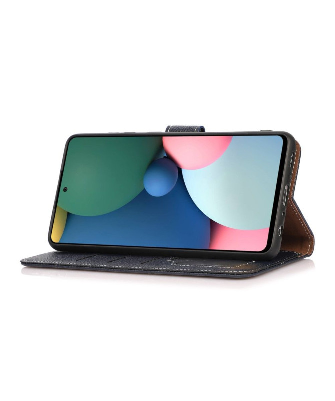 Housse Oppo A54 5G / A74 5G simili cuir grainé