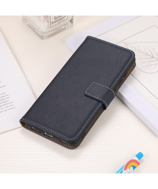 Housse Oppo A54 5G / A74 5G simili cuir grainé