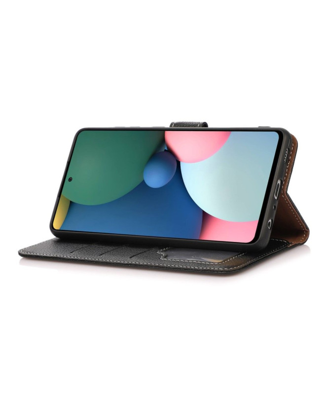 Housse Oppo A54 5G / A74 5G simili cuir grainé