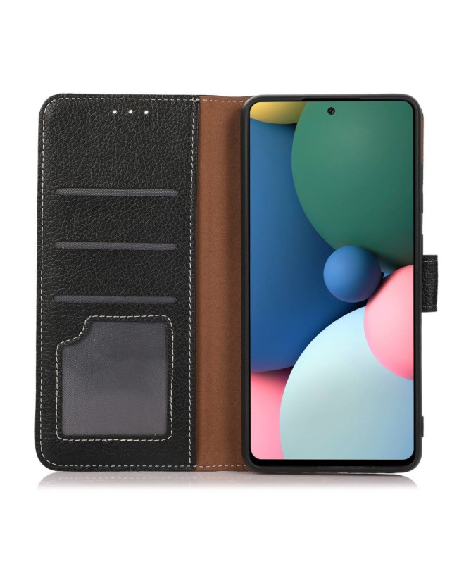 Housse Oppo A54 5G / A74 5G simili cuir grainé