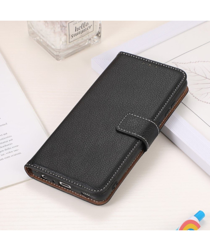 Housse Oppo A54 5G / A74 5G simili cuir grainé