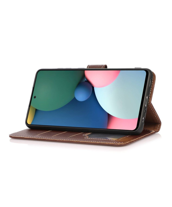 Housse Oppo A54 5G / A74 5G simili cuir grainé