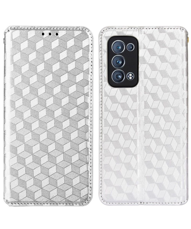 Housse Oppo Reno 6 Pro 5G flip cover design géométrie