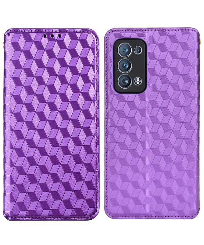 Housse Oppo Reno 6 Pro 5G flip cover design géométrie