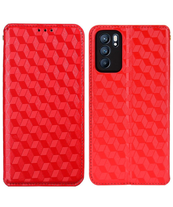 Housse Oppo Reno 6 5G flip cover design géométrie