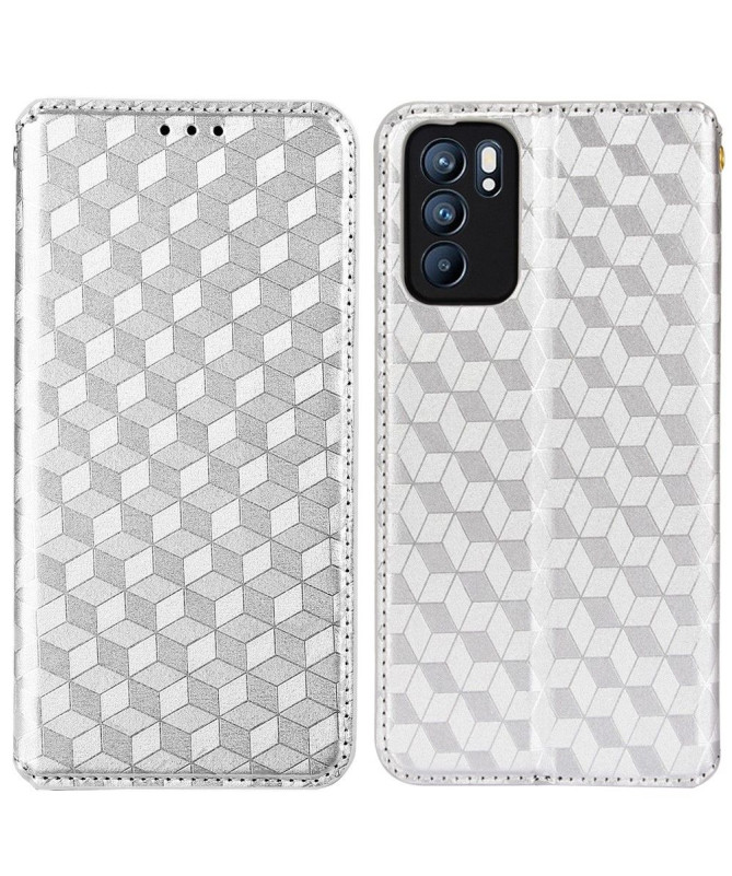 Housse Oppo Reno 6 5G flip cover design géométrie