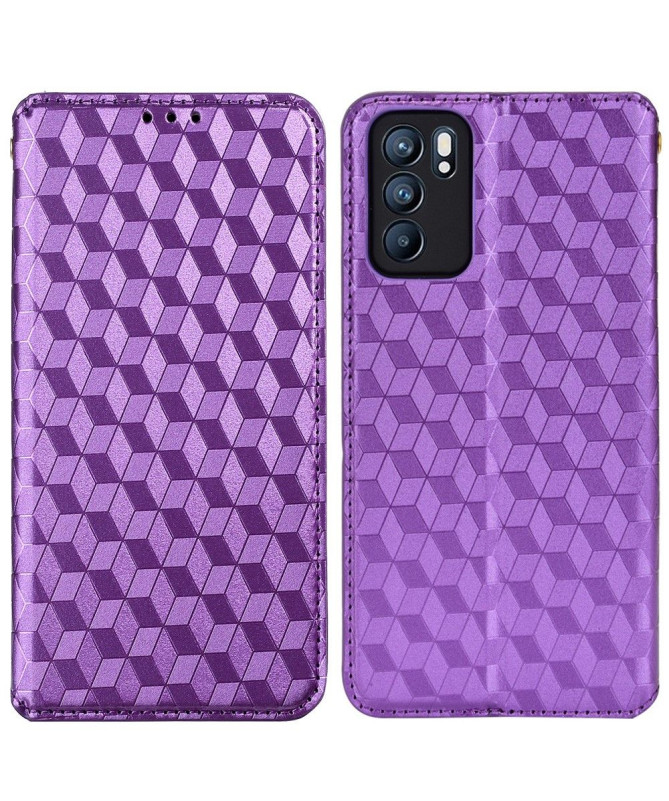 Housse Oppo Reno 6 5G flip cover design géométrie