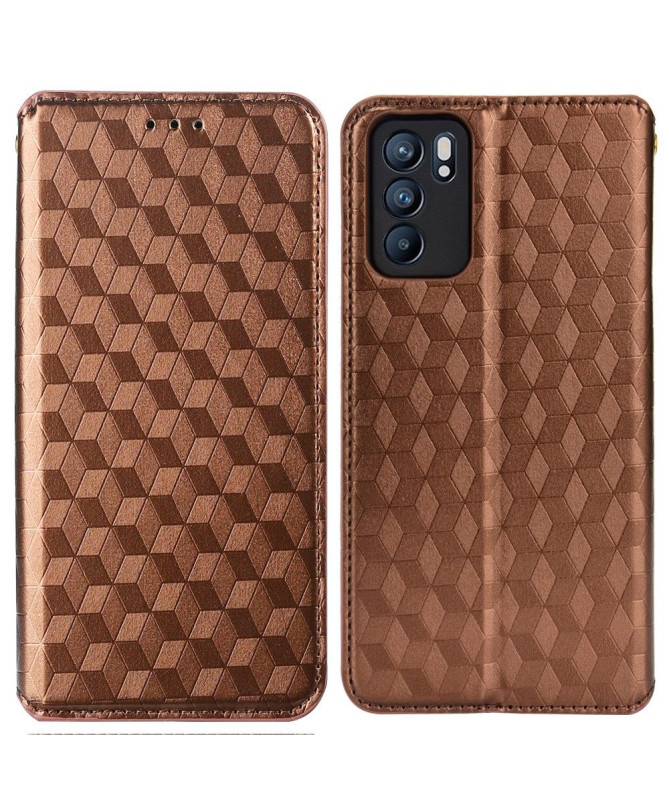 Housse Oppo Reno 6 5G flip cover design géométrie