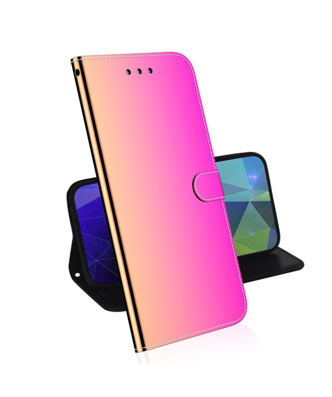 Housse Oppo A74 4G simili cuir effet miroir