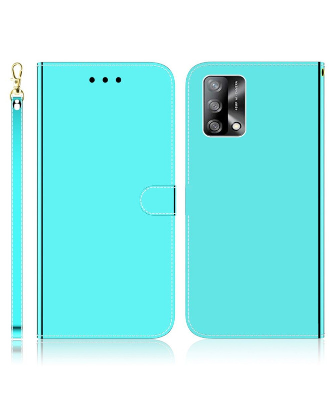 Housse Oppo A74 4G simili cuir effet miroir