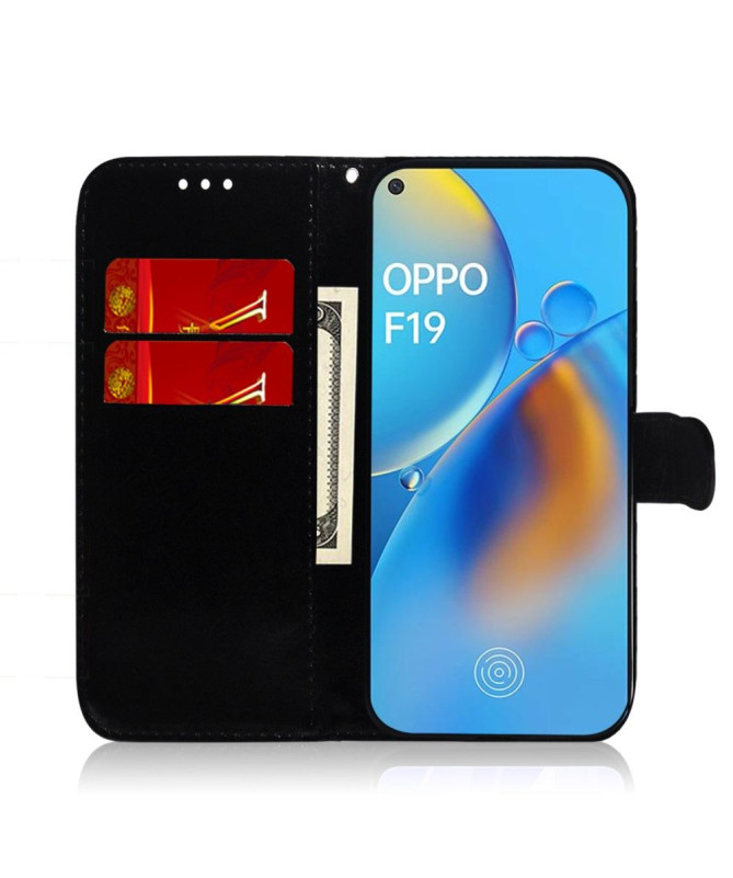 Housse Oppo A74 4G simili cuir effet miroir