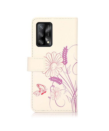 Housse Oppo A74 4G Illustration Fleurs et Papillon