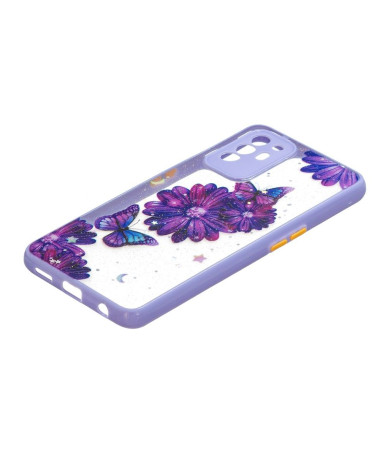 Coque Oppo A94 5G fleurs et papillons violets