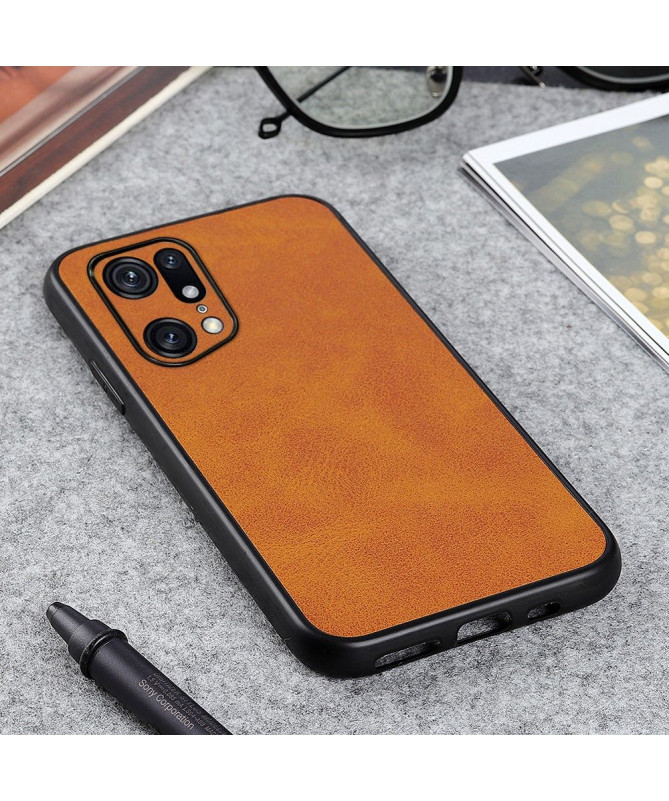 Coque Oppo Find X5 Pro Jazz simili cuir vintage