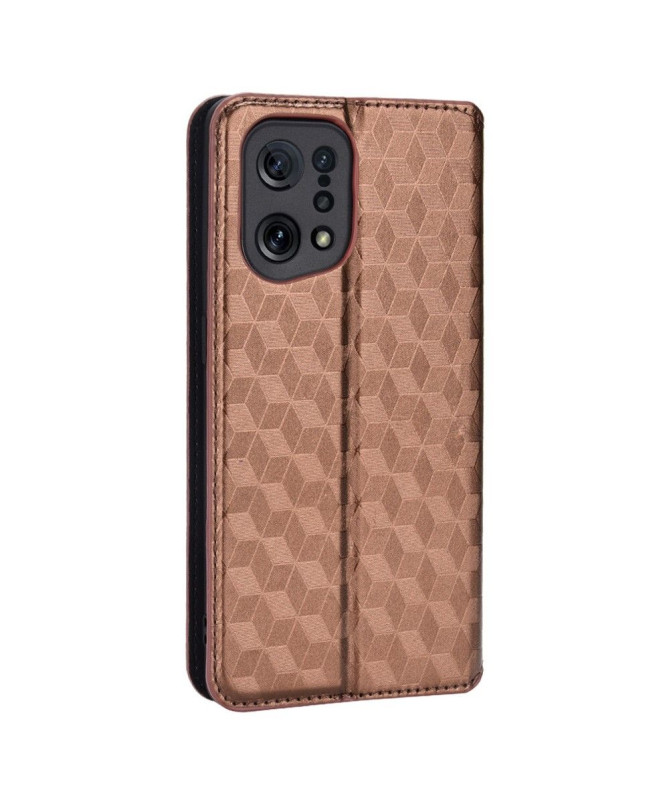 Housse Oppo Find X5 flip cover design géométrie