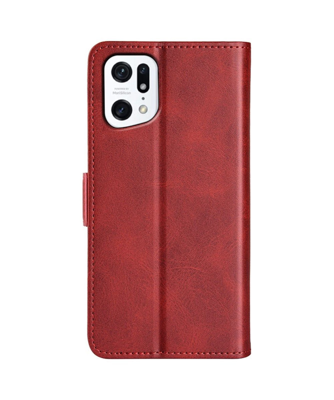 Étui Oppo Find X5 portefeuille revêtement simili cuir mat
