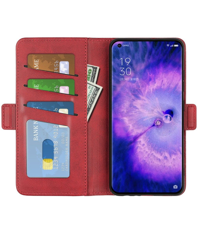 Étui Oppo Find X5 portefeuille revêtement simili cuir mat