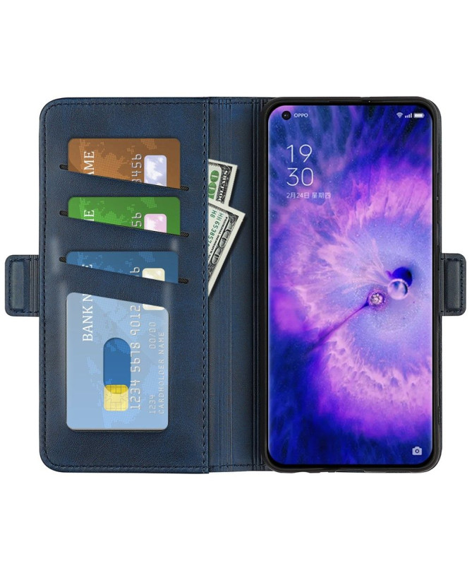 Étui Oppo Find X5 portefeuille revêtement simili cuir mat