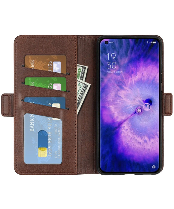 Étui Oppo Find X5 portefeuille revêtement simili cuir mat