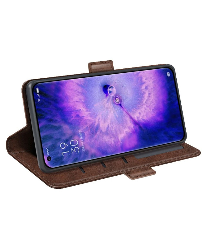 Étui Oppo Find X5 portefeuille revêtement simili cuir mat