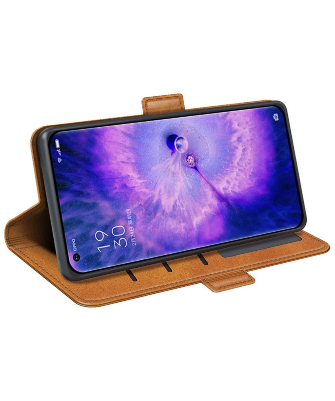 Étui Oppo Find X5 portefeuille revêtement simili cuir mat
