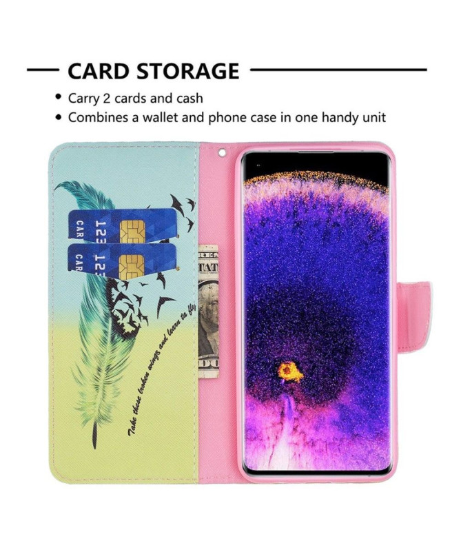 Housse Oppo Reno 7 plume et citation