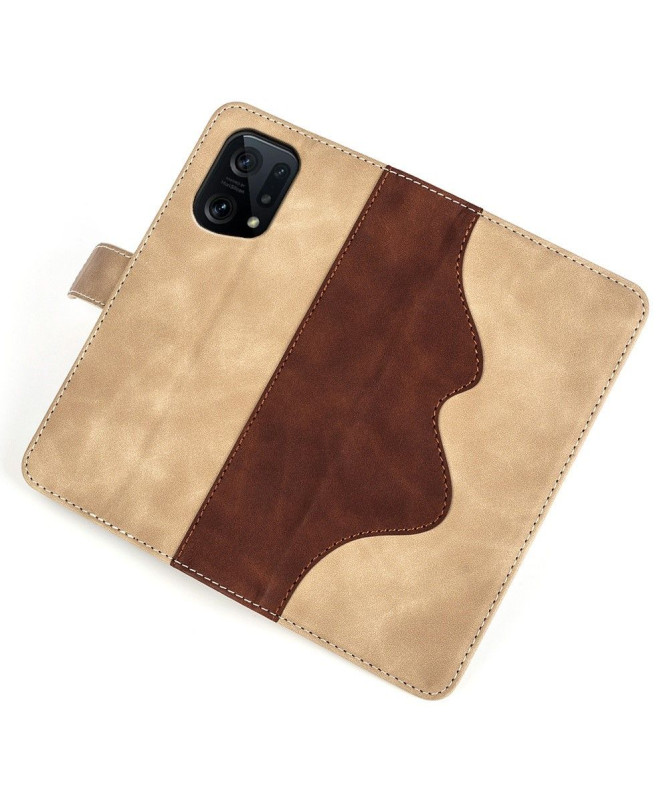 Housse Oppo Find X5 Stand Folio Bicolore