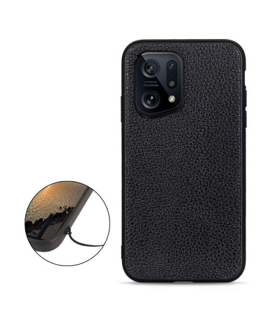 Coque Oppo Find X5 Cuir Grainé