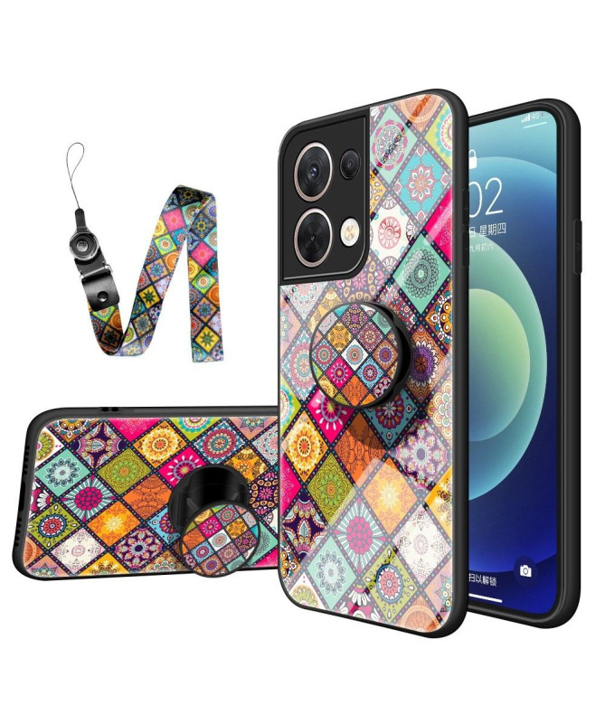 Coque Oppo Reno 8 Kaleidoscope Mandala avec support